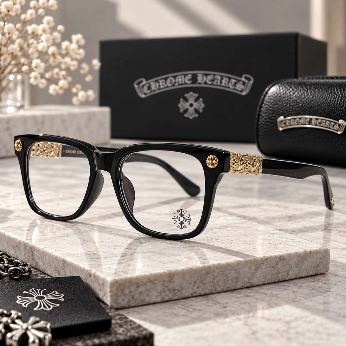 CHROME HEARTS クロムハーツ ツートーンクロス サングラス