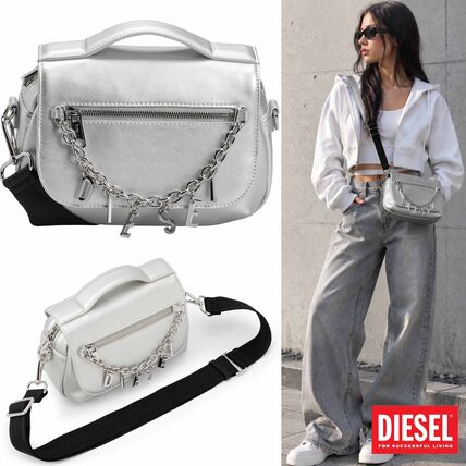 【DIESEL】ディーゼル チャーム付き 2WAY ショルダーバッグ ハンドバッグ レディース