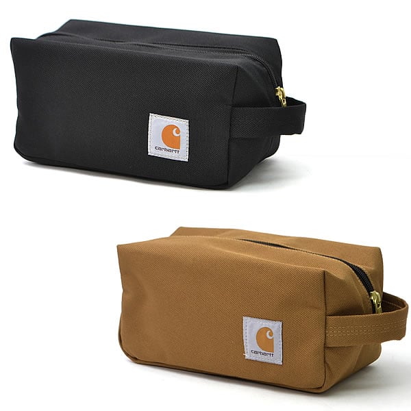 カーハート192522(B0000315) TRAVEL KIT ドップ キット ポーチ 小物入れ バッグ ロゴ 旅行 メンズ レディース ブラック ブラウン 2