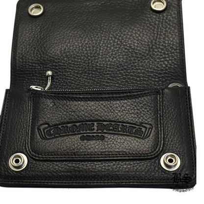 CHROME HEARTS クロムハーツ 1ジップ クロスボタン クロスパッチ レザーウォレット 財布 メンズ レディース CHROMEBAGS003