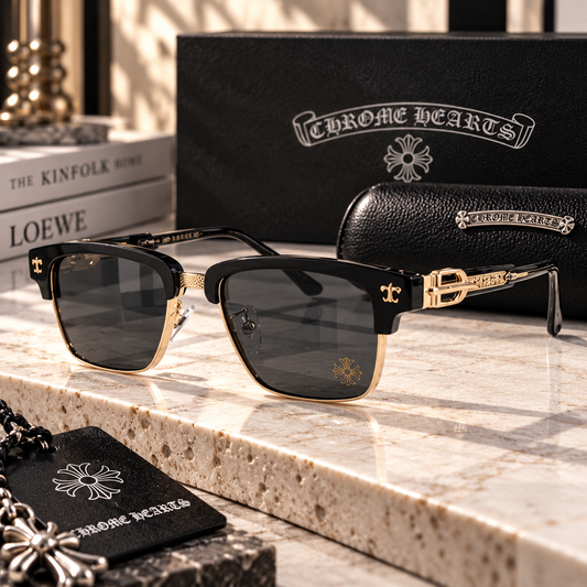 CHROME HEARTS クロムハーツ ハンドメイド ブローライン メガネ