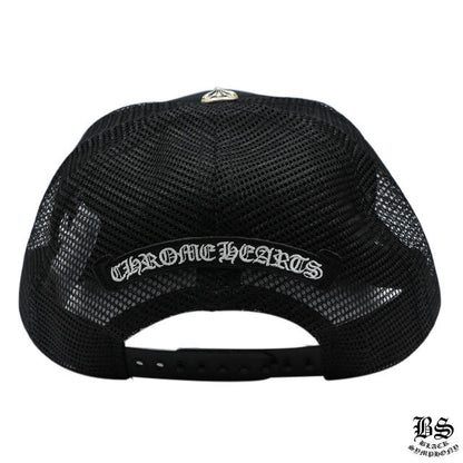 CHROME HEARTS クロムハーツ トラッカーキャップ キングタコ マルチカラークロス ブラック×ホワイト 帽子 メンズ レディース ユニセックス CH2013