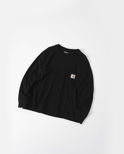 カーハートメンズ トップス ロンT Long Sleeve Workwear Pocket T-Shirt ブルー チャコール ネイビー ブラック グリーン アッシュ クルーネック ポケット 長袖Tシャツ 6