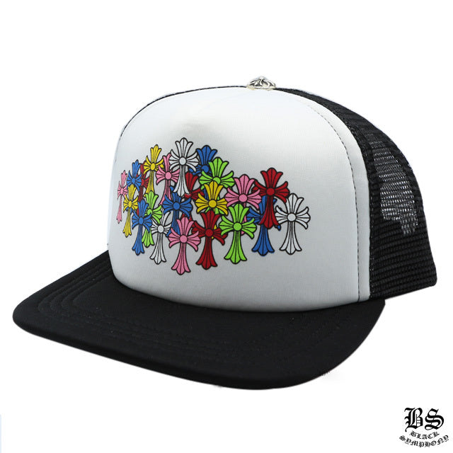 CHROME HEARTS クロムハーツ トラッカーキャップ キングタコ マルチカラークロス ブラック×ホワイト 帽子 メンズ レディース ユニセックス CH2013