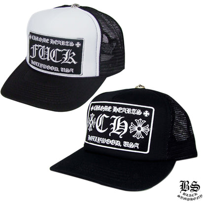 CHROME HEARTS クロムハーツ トラッカーキャップ CHロゴ ブラック×ホワイト 帽子 メンズ レディース ユニセックス CH2018