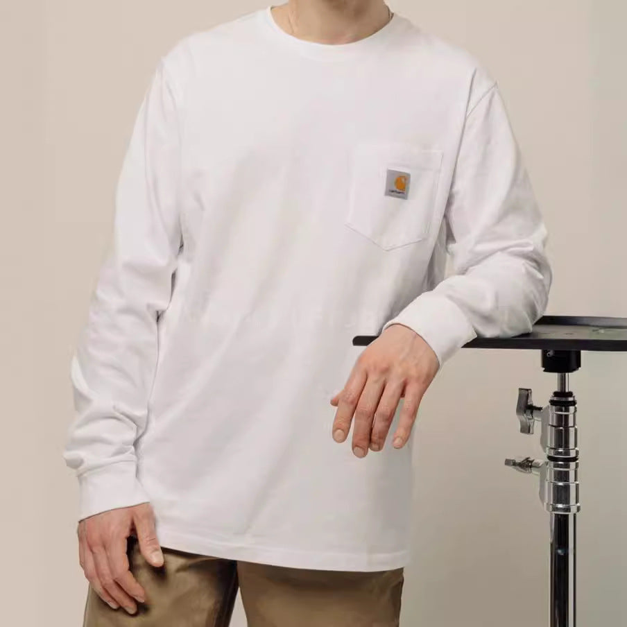 カーハートメンズ トップス ロンT Long Sleeve Workwear Pocket T-Shirt ブルー チャコール ネイビー ブラック グリーン アッシュ クルーネック ポケット 長袖Tシャツ 3