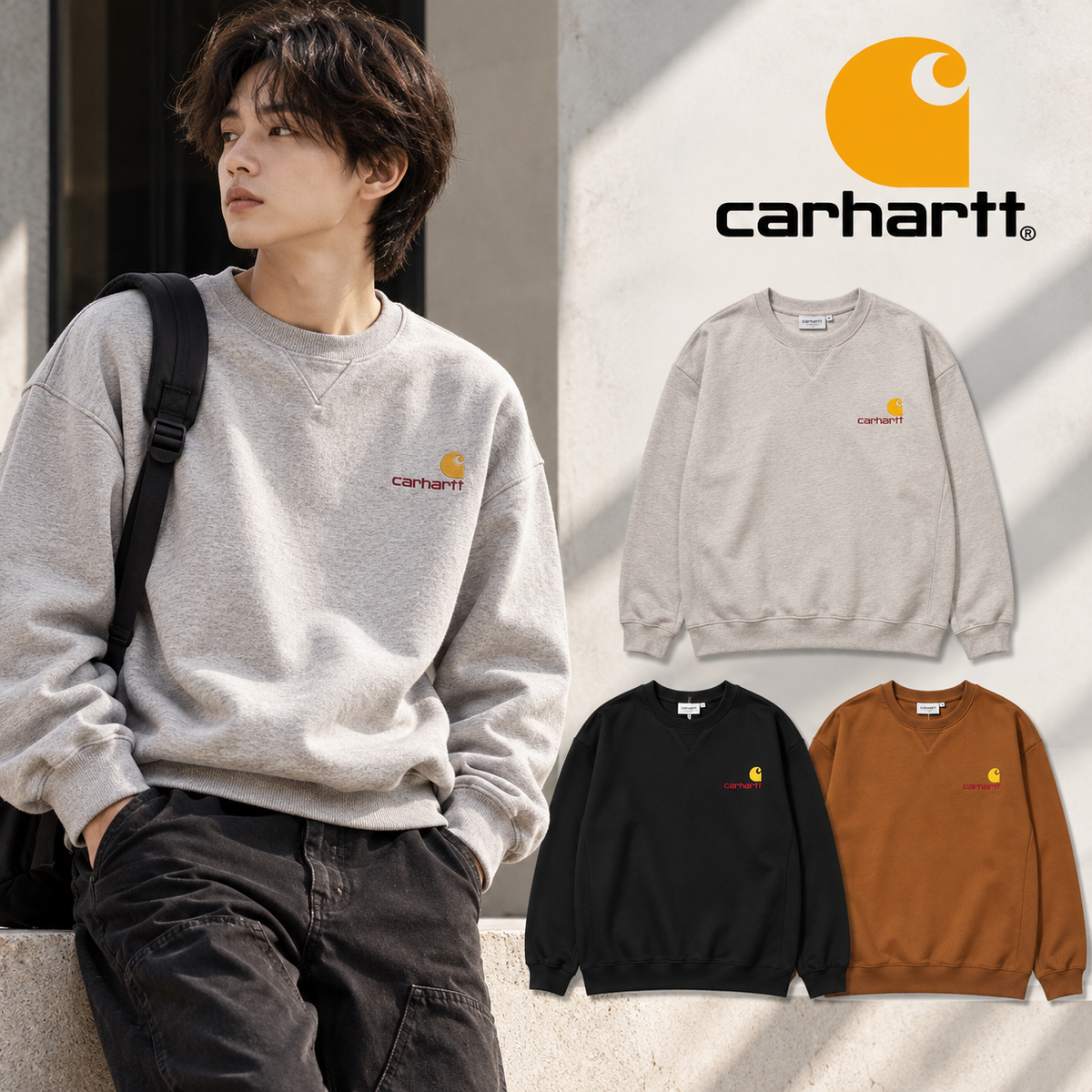 CARHARTT カーハート ロゴ刺繍 クルーネックスウェット ユニセックス