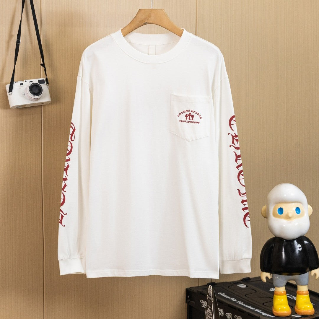 CHROME HEARTS クロムハーツ 長袖Tシャツ ウォッシュ加工 立体プリント
