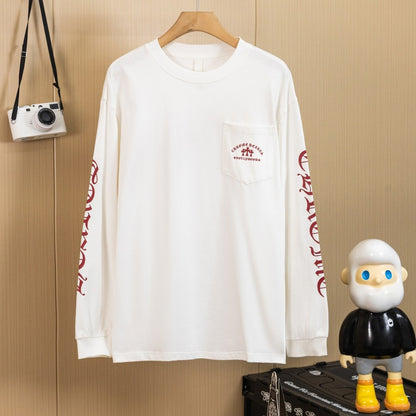 CHROME HEARTS クロムハーツ 長袖Tシャツ ウォッシュ加工 立体プリント