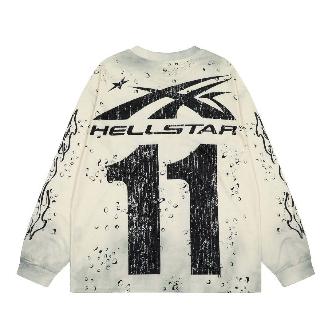 HELLSTAR ヘルスター ヴィンテージ加工 長袖Tシャツ H2505 アイボリー