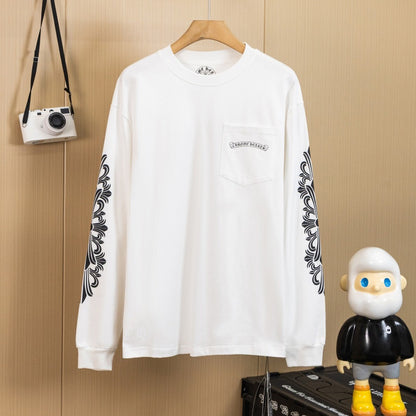 CHROME HEARTS クロムハーツ 手の込んだウォッシュ加工 立体プリント 長袖Tシャツ