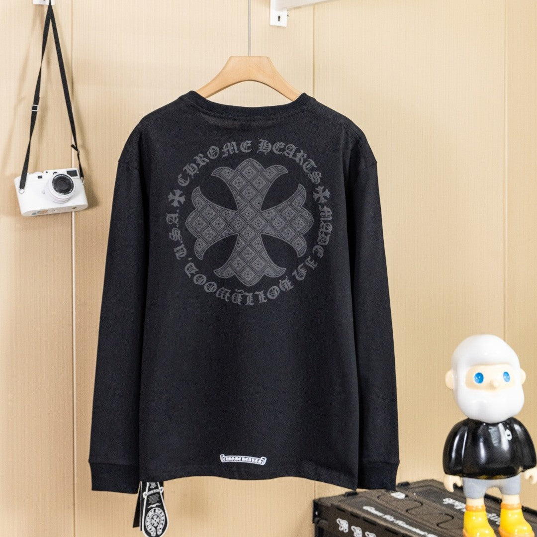 Chrome Hearts クロムハーツ 長袖Tシャツ ブラック/ホワイト