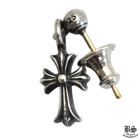 CHROME HEARTS クロムハーツ タイニー スタックCHクロス ドロップピアス 925シルバー 14Kポスト 片耳