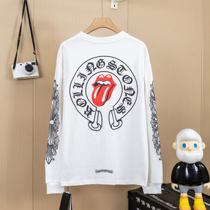CHROME HEARTS クロムハーツ  手の込んだウォッシュ加工 立体プリント 長袖Tシャツ