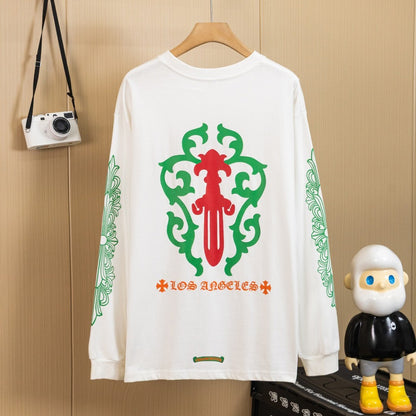 Chrome Hearts クロムハーツ ウォッシュ加工 立体プリント 長袖Tシャツ