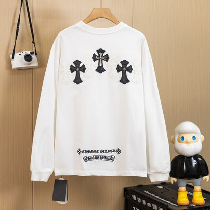 Chrome Hearts クロムハーツ ウォッシュ加工 立体デザイン ロングスリーブTシャツ