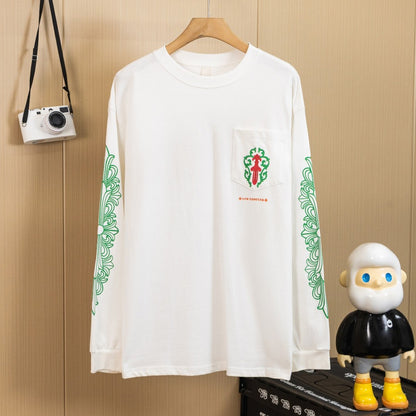 Chrome Hearts クロムハーツ ウォッシュ加工 立体プリント 長袖Tシャツ