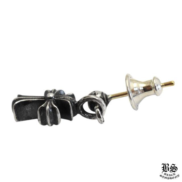 CHROME HEARTS クロムハーツ タイニー スタックCHクロス ドロップピアス 925シルバー 14Kポスト 片耳