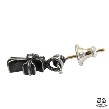 CHROME HEARTS クロムハーツ タイニー スタックCHクロス ドロップピアス 925シルバー 14Kポスト 片耳