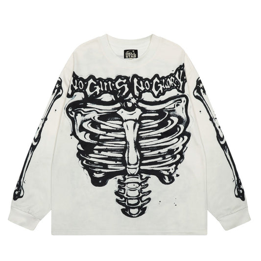 HELLSTAR ヘルスター スカルプリント 長袖Tシャツ オフホワイト