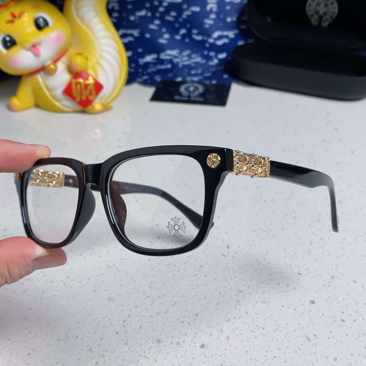 Chrome Hearts Two-Tone Cross Sunglasses