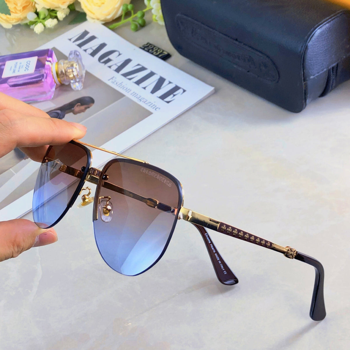 Chrome Hearts Tinted Cross Sunglasses