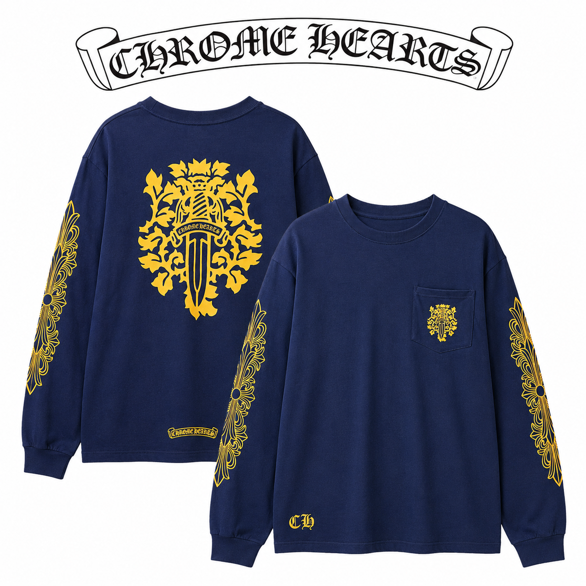 Chrome Hearts クロムハーツ ロングスリーブTシャツ ネイビー