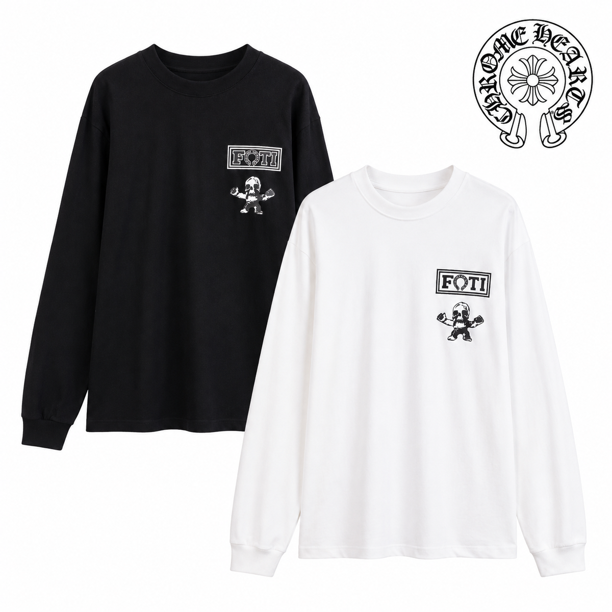 Chrome Hearts クロムハーツ ウォッシュド加工 立体プリント ロングスリーブTシャツ