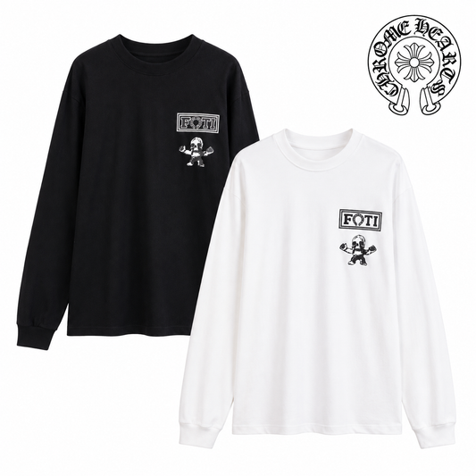 Chrome Hearts クロムハーツ ウォッシュド加工 立体プリント ロングスリーブTシャツ