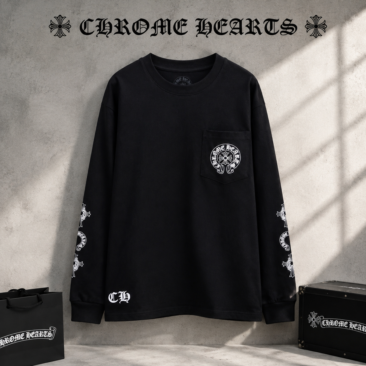 CHROME HEARTS クロムハーツ 長袖Tシャツ ブラック