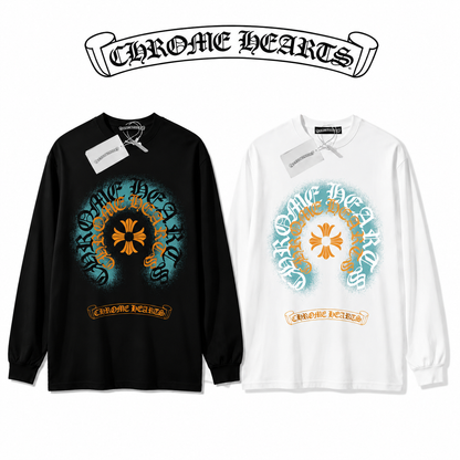 CHROME HEARTS クロムハーツ 長袖Tシャツ ホワイト/ブラック