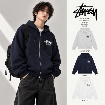 Stussy スタッシー ミラノシティ限定 ズップアップフーディ 男女兼用