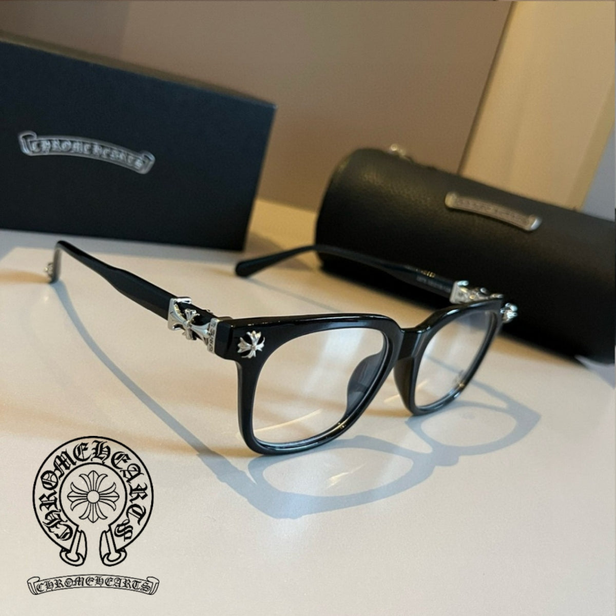 Chrome Hearts Slim Black Optical Glasses