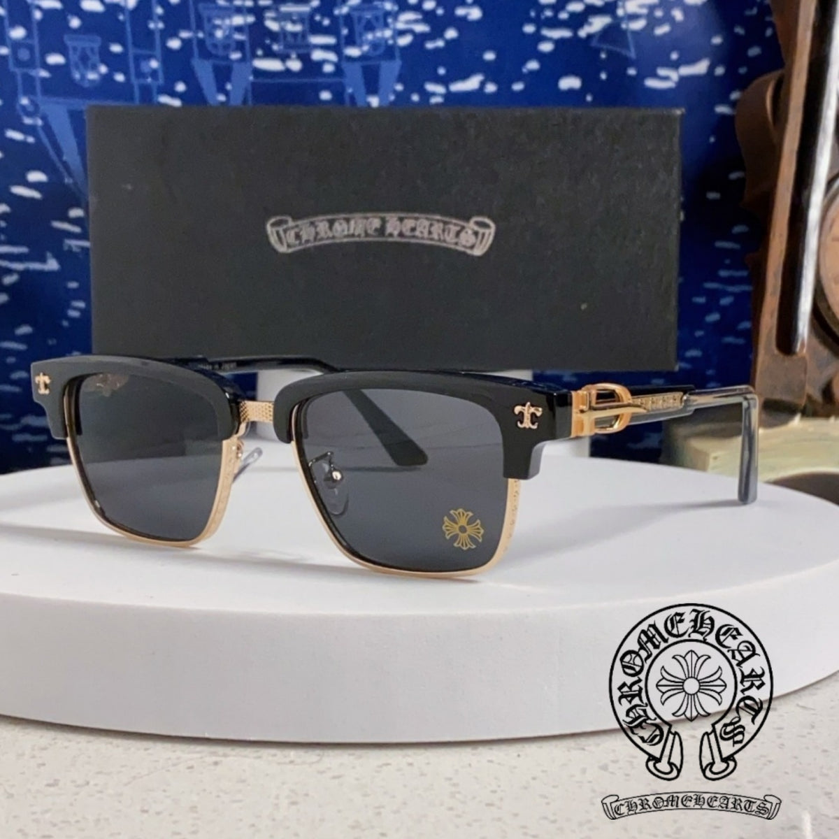 Chrome Hearts Handmade Browline Glasses