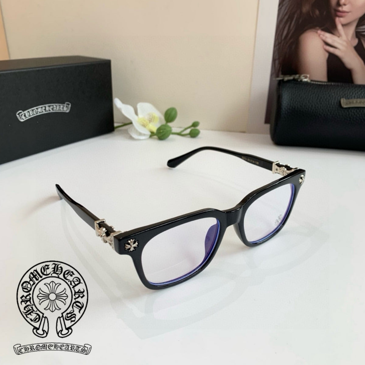Chrome Hearts Unisex Square Glasses
