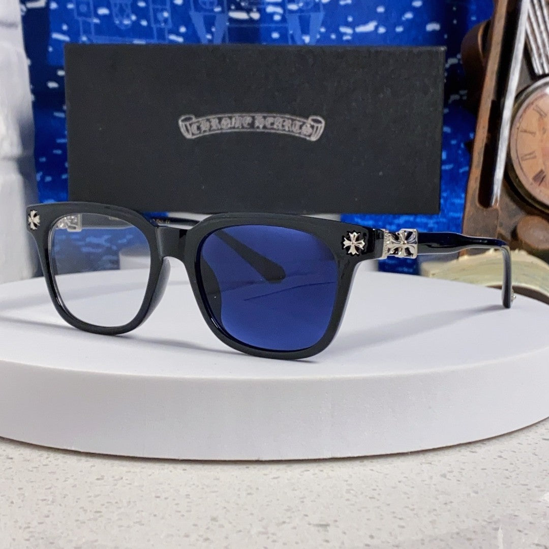 Chrome Hearts COX UCKER Blue Lens Sunglasses