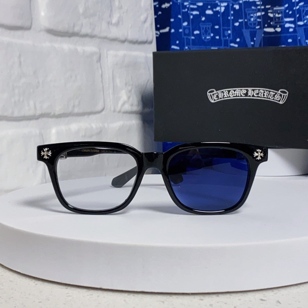 Chrome Hearts COX UCKER Blue Lens Sunglasses