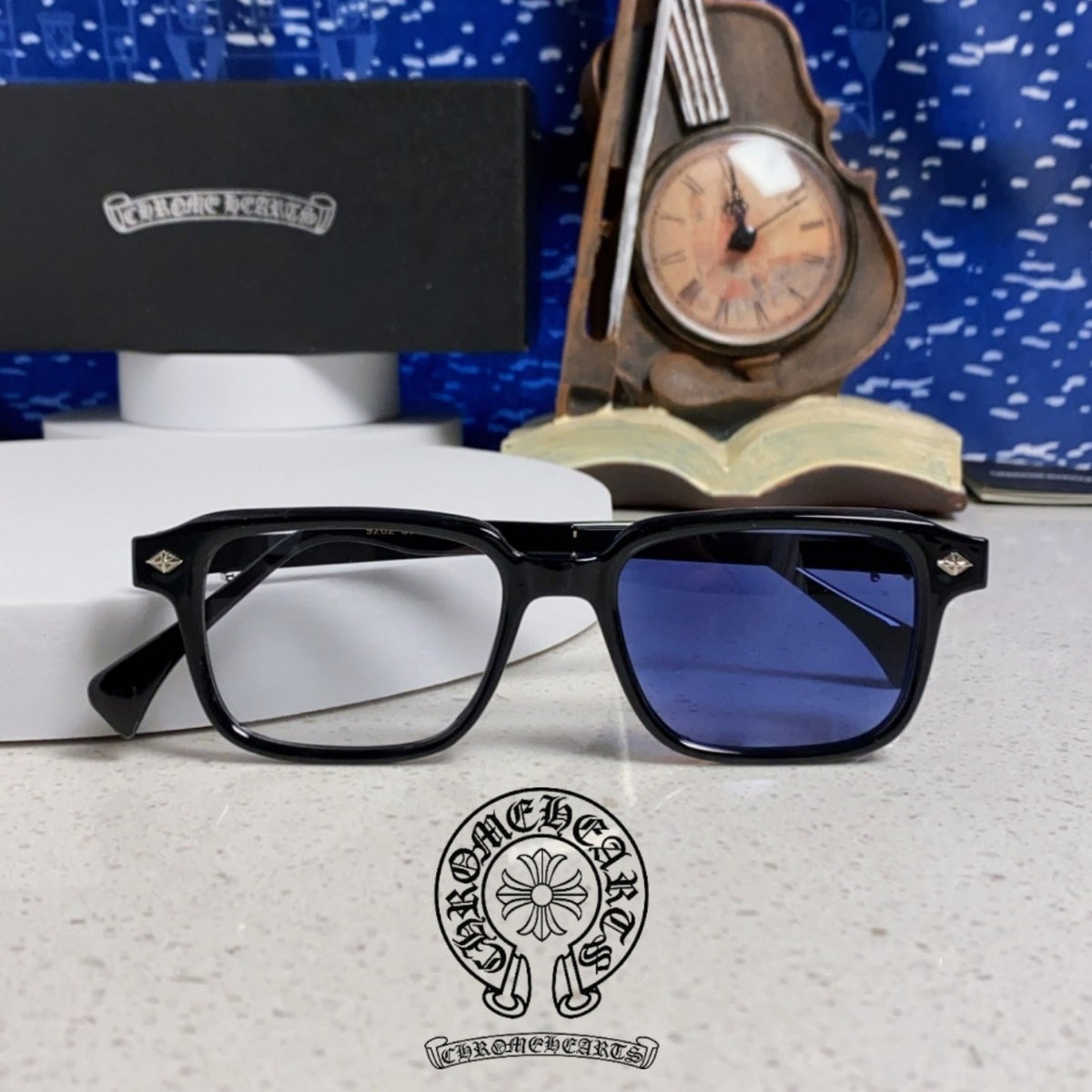 Chrome Hearts Vintage Blue Lens Sunglasses